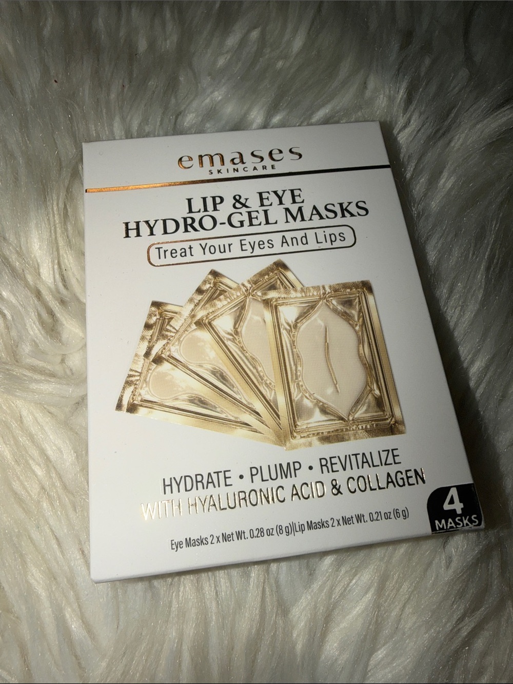 Emases Lip & Eye Hydro-Gel Masks — Gold Hydrating Treatment (4 Masks)